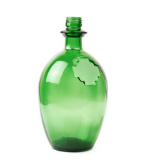 Colored glass bottle isolated