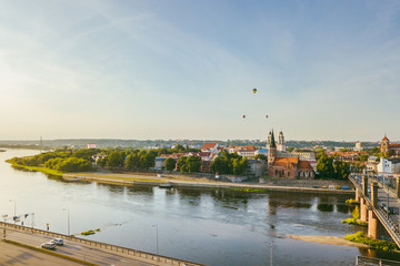 Fototapeta na wymiar Aerial view of Kaunas old town, Lithuania