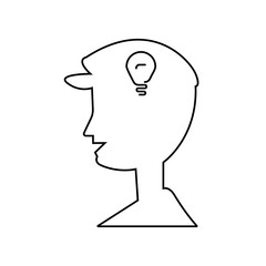 Big idea concept with man and lightbulb. Symbol of having an idea with businessman pointing at light bulb