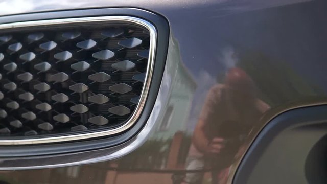 Front grill of a car. Modrn car.