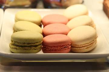 Macarons in pastel colors