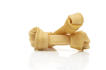 Close up of artificial bone treat for dog