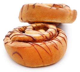 Close up of a cinnamon bun