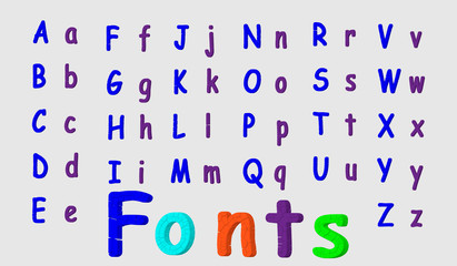 3d font in the style of a broken or cracked. Vector illustration. It's easy to change the color.
