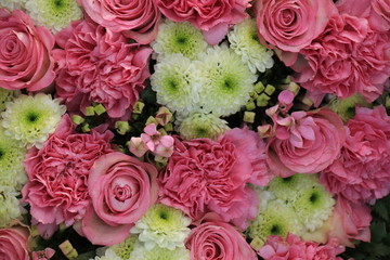 Pink wedding flowers
