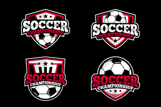 Set Soccer Football Logo Template Design Vector, Emblem, Design Concept, Creative Symbol, Icon