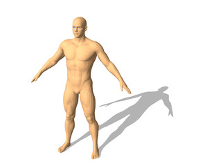 Standing man. Isolated on white background. 3d vector illustration