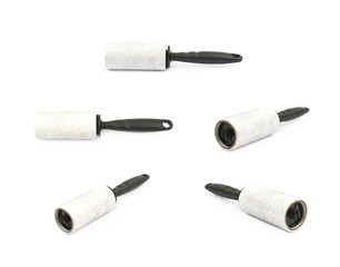 Sticky roller for clothes isolated