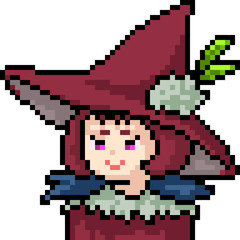 Obraz premium vector pixel art anime girl