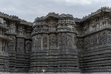 Fototapeta premium Hoysala architecture, It is known that the famous temple derived its name from the King Vishnuvardhana Hoysaleswara, who built the temple.Karnataka,India