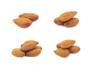 Pile of almond nuts isolated