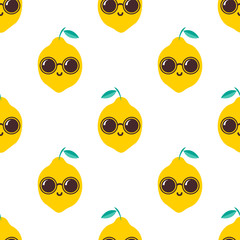 Lemon with sunglasses pattern