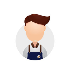 Barista coffeshop avatar head face plain icon illustration