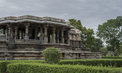 Fototapeta premium Hoysala architecture, It is known that the famous temple derived its name from the King Vishnuvardhana Hoysaleswara, who built the temple.Karnataka,India
