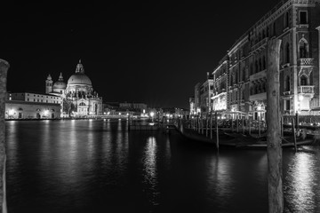 Obraz premium Magic of Venice by Night. Black and white