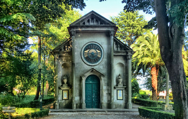 Lutheran church in Cristal Palace gardens, Oporto, Portugal