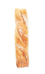 Fresh tasty bread on white background
