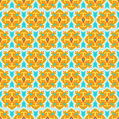 Colorful arabesque seamless beautiful background pattern.