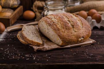 Homemade bread, product photo