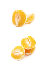 Peeled orange isolated