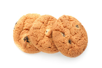 Delicious cookies on white background