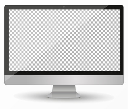 desktop pc vector mocup. monitor display with blank screen isolated on background. Vector