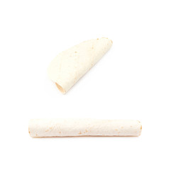 Fototapeta premium Wheat flour tortilla isolated