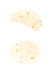 Wheat flour tortilla isolated