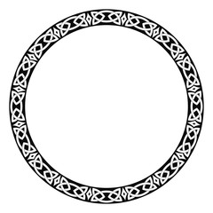 Celtic national ornament circular frame isolated on white background. Element for graphic design.