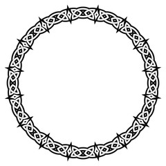 Celtic national ornament circular frame isolated on white background. Element for graphic design.