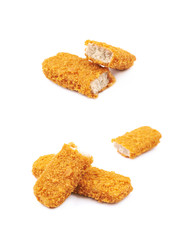 Fish stick in breadcrumbs isolated