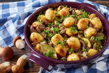 sauteed new Potatoes with Wild porcini