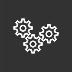 Settings icon. Simple flat style outline maintenance icon