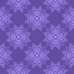 Seamless geometric pattern with floral abstract decoration. Vector illustration