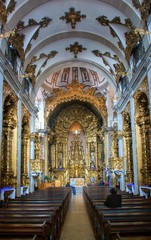 Inside Carmelitas Church in Porto, Portugal