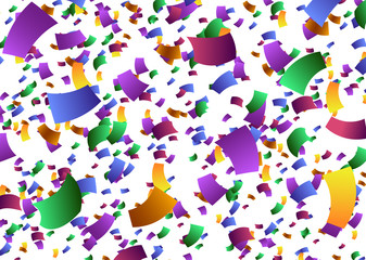 Fototapeta na wymiar colorful confetti falling down against white background vector illustration