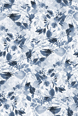 Seamless summer pattern with watercolor flowers handmade.