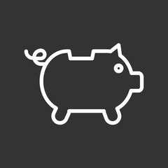 Pig piggy bank with coins vector illustration in flat style