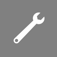 Wrench icon. Vector illustration, flat design.
