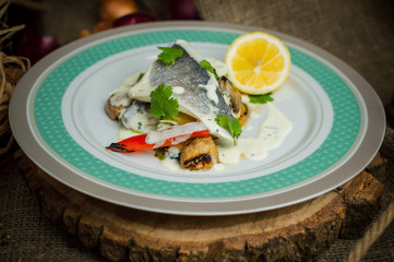 Seabass with vegetables