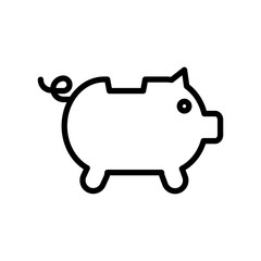 Pig piggy bank with coins vector illustration in flat style