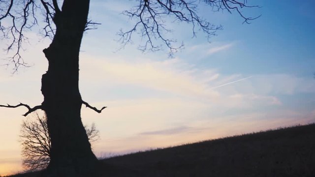Grim Reaper sunset silhouette. concept of death. Soft focus
