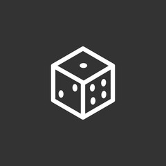 Dice icon simple flat style vector illustration