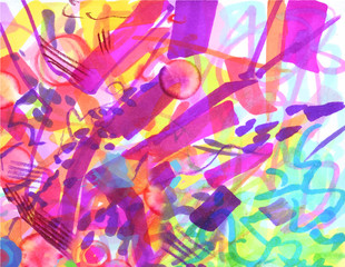 iridescent multikcolor background of strokes, scribbles, marker