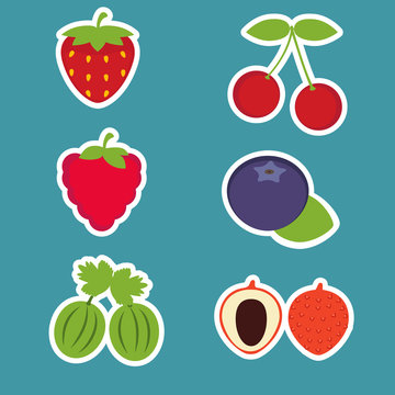 Cartoon vector fruits