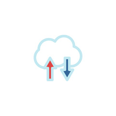 Data cloud icon. Backup and restore sign