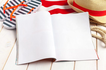 Writing Diary Summer Beach Vacation Concept