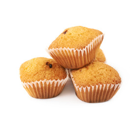 Chocolate corn muffin isolated