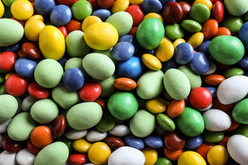 Delicious colorful candies, closeup