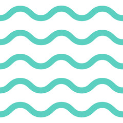Vector seamless ornament, simple sea waves background